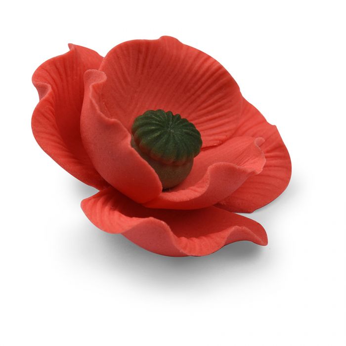 Essbare Zuckerblume Mohn – 1 Stück Papavero für Torten, Cupcakes & elegante Tortendeko