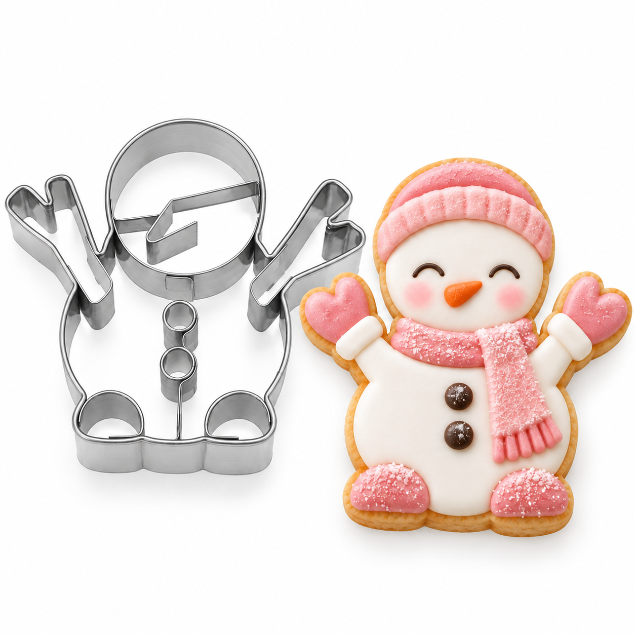 Ausstecher Schneemann mit Stockarmen 7,5 cm – Edelstahl  A1