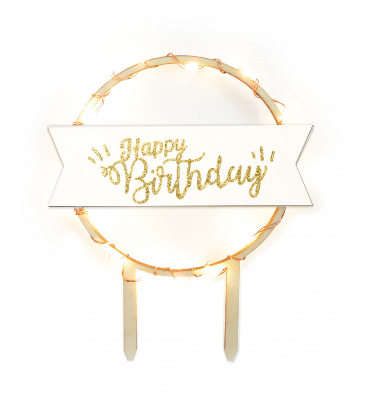 Cake Topper LED Happy Birthday