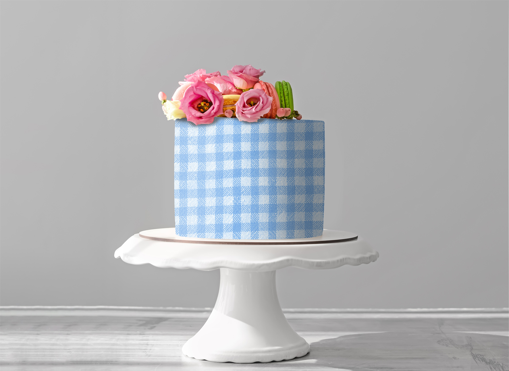 Deko Fondant | Blaues Karo