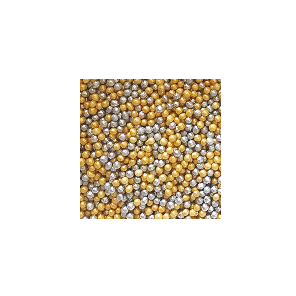 Nonpareils Miniperlen - Gold Silber 100 g