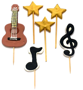 Zuckerdekoration Musikinstrumente – Edle Tortendeko für Musikliebhaber