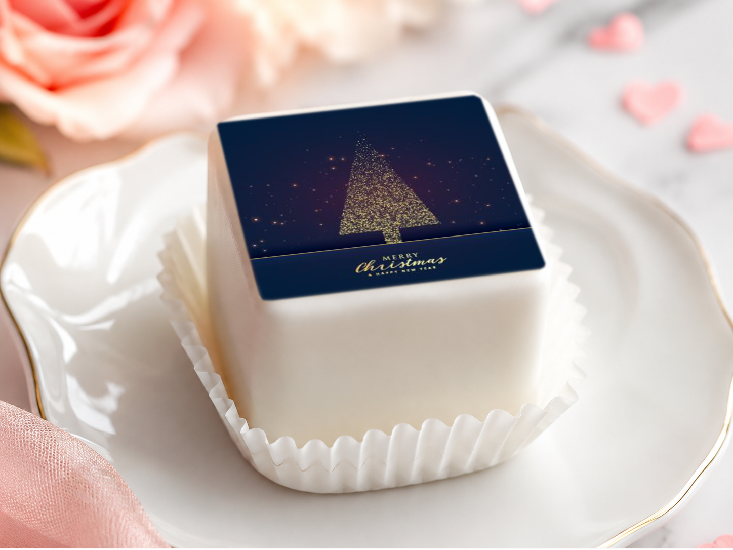 Petit Four Aufleger Weihnachten – 20 Stück 4 × 4 cm
