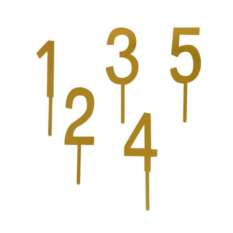 Cake Topper Zahlen gold