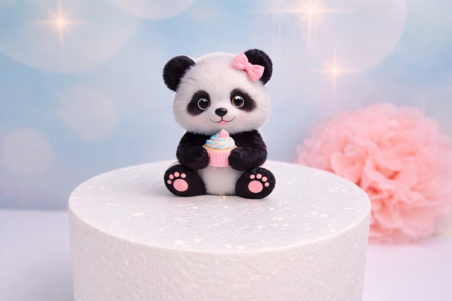 Panda Cake Topper aus Fondant