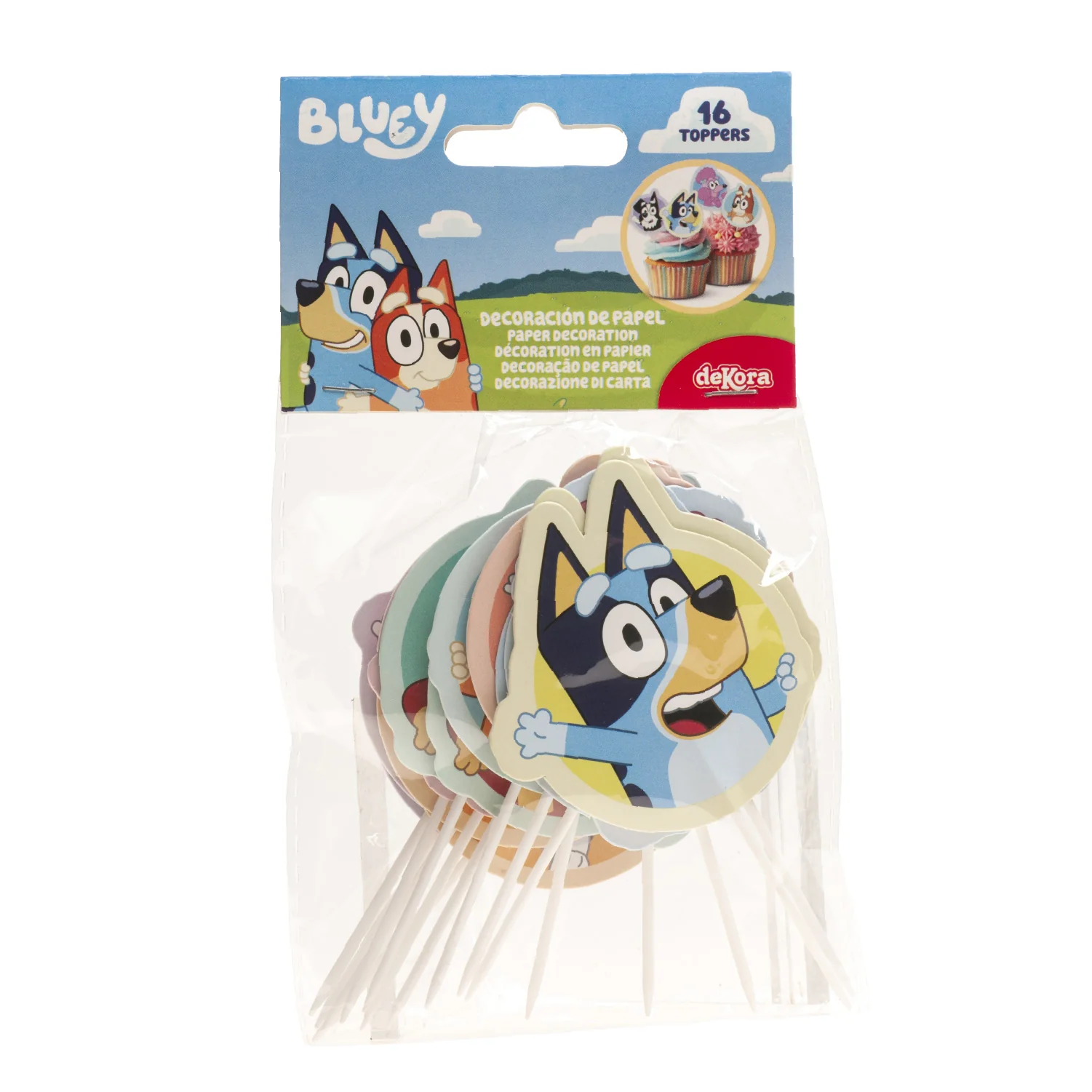 Bluey & Bingo Cupcake Topper – 16 Stück
