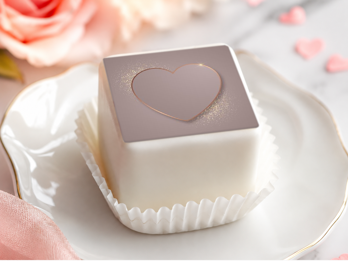 Petit Four & Punschkrapfen Aufleger Herz – ca. 5 cm