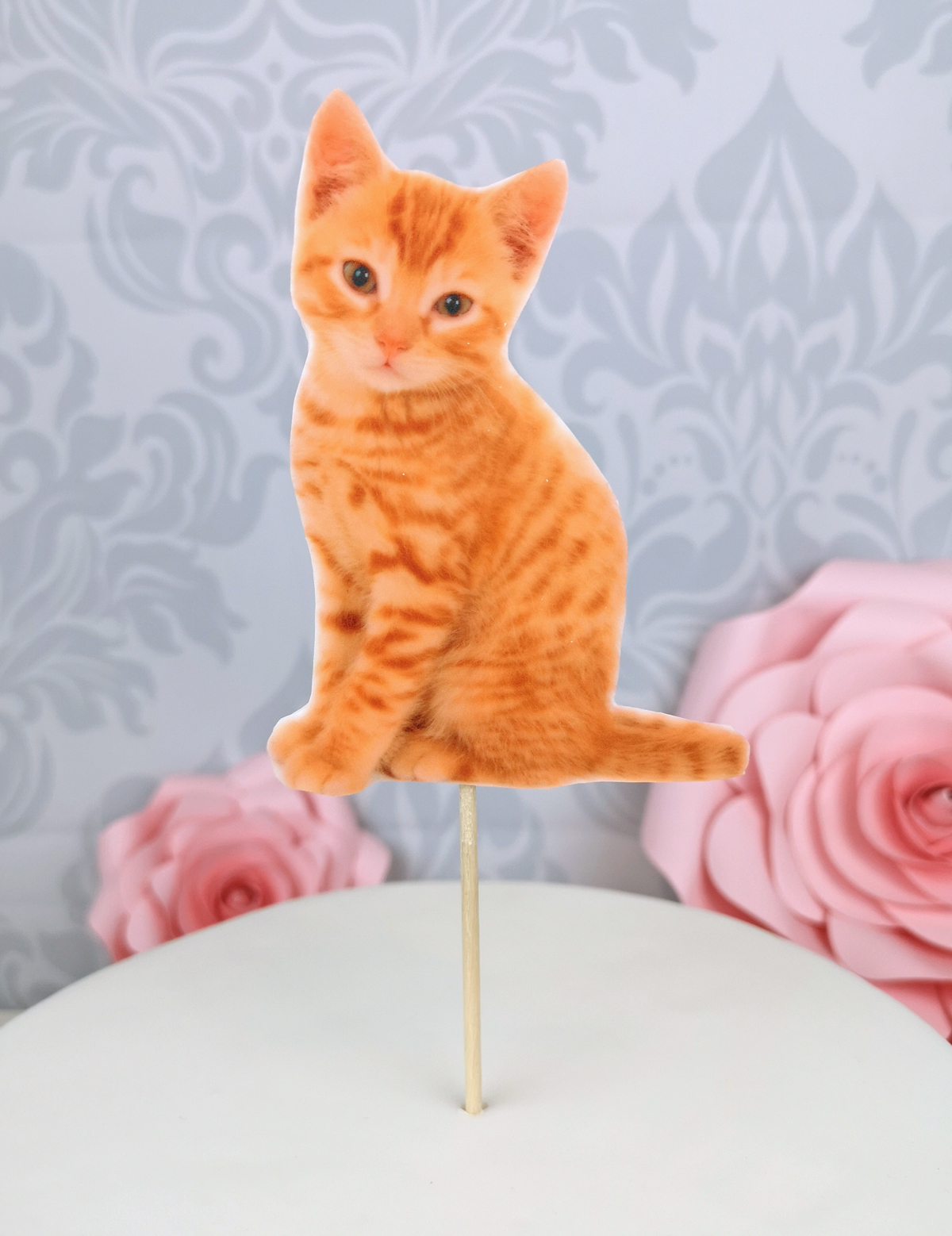 Cake Topper Katze rot