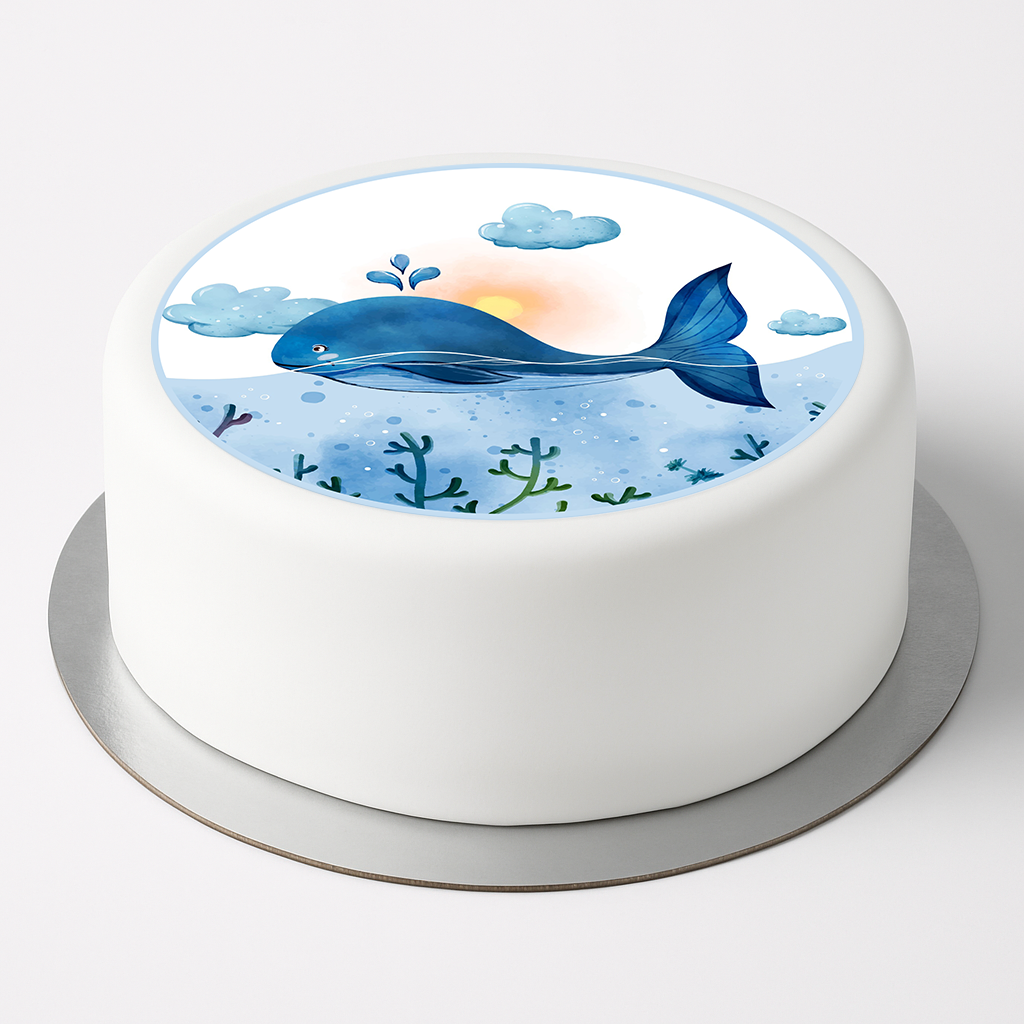 Tortenaufleger Wal – Meerestier Tortendekoration für Kinder & Meer-Themen