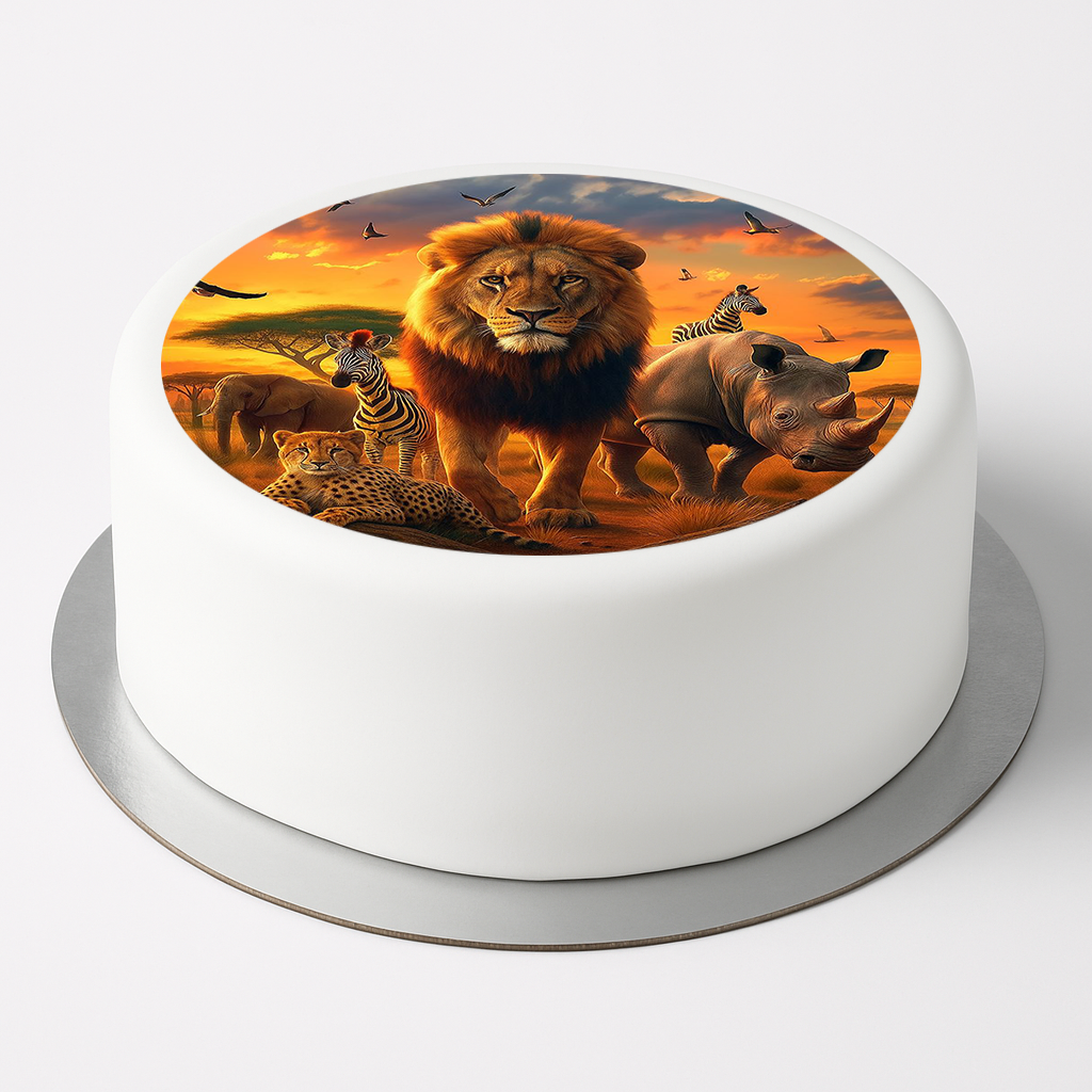 Tortenaufleger Dschungeltiere – Bunte Tortendekoration für Kinder & Safari-Themen