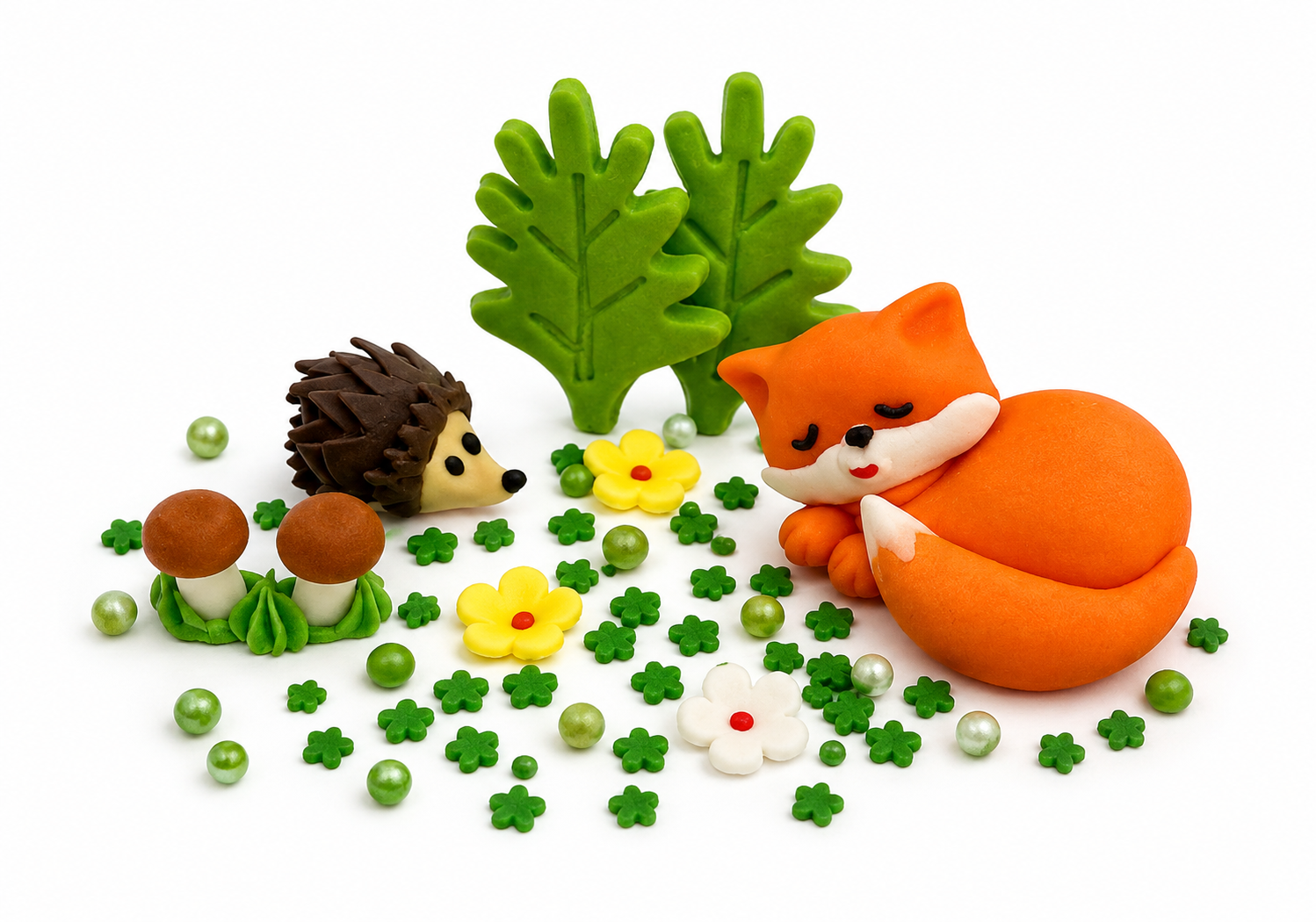 Zuckerfiguren Waldtiere & Bäume – essbare Tortendeko Wald-Set