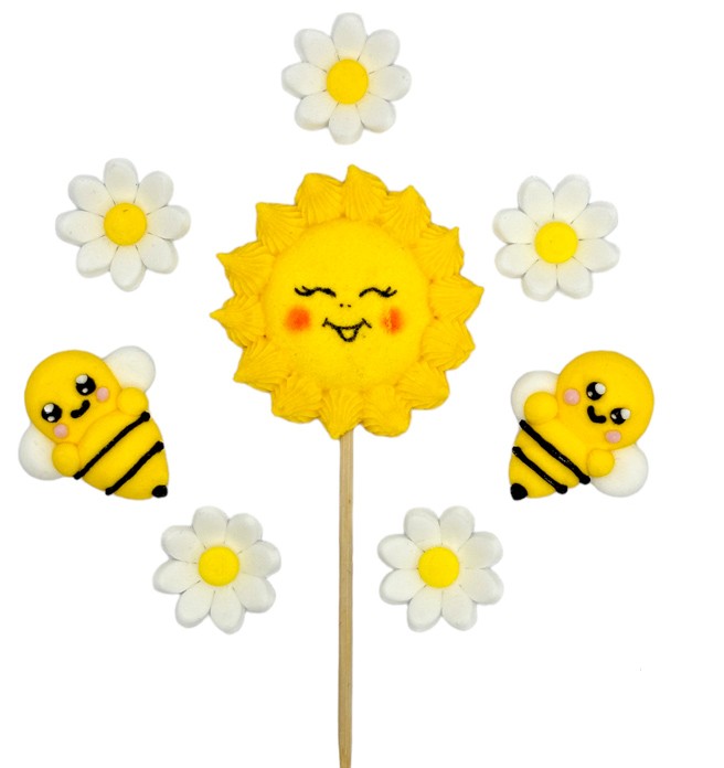 Zuckerdekoration „Sonne & Bienen“