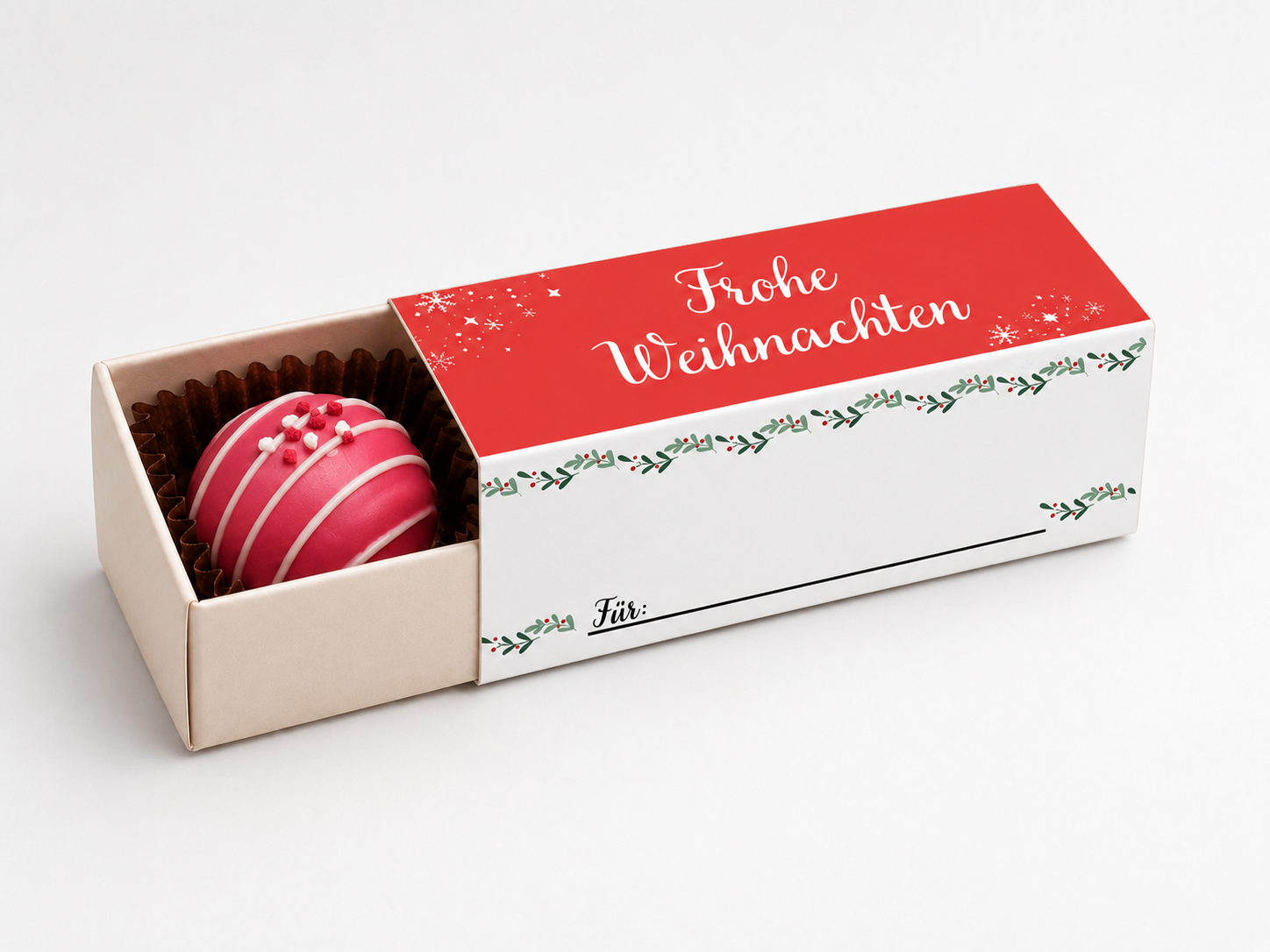Pralinenverpackung Frohe Weihnachten – Weihnachts-Geschenkbox für Pralinen - 3er Set