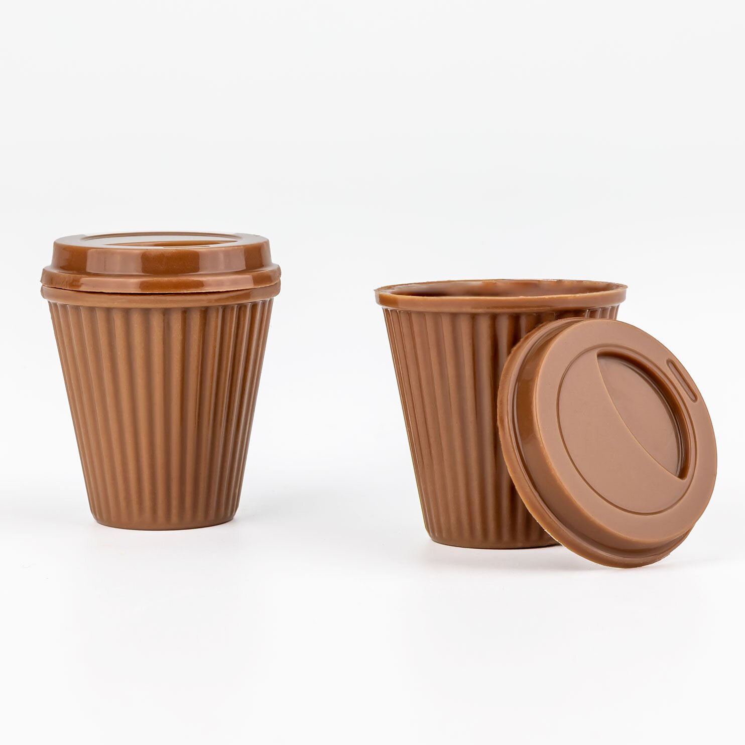 Martellato Barista Pralinenform Set Kaffeebecher mit Deckel aus Polycarbonat 2-teilig