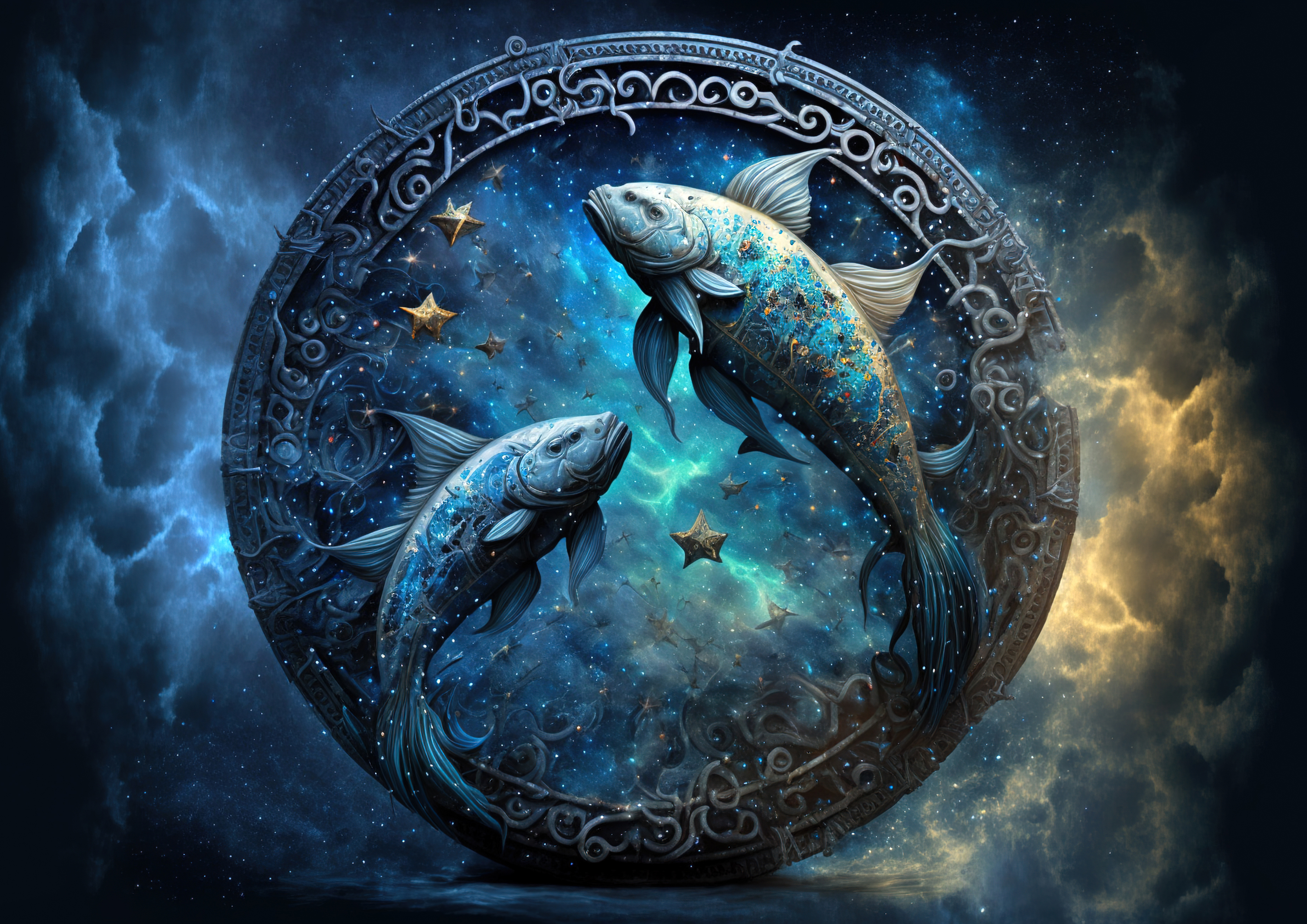 Deko Fondant  Sternzeichen Fische