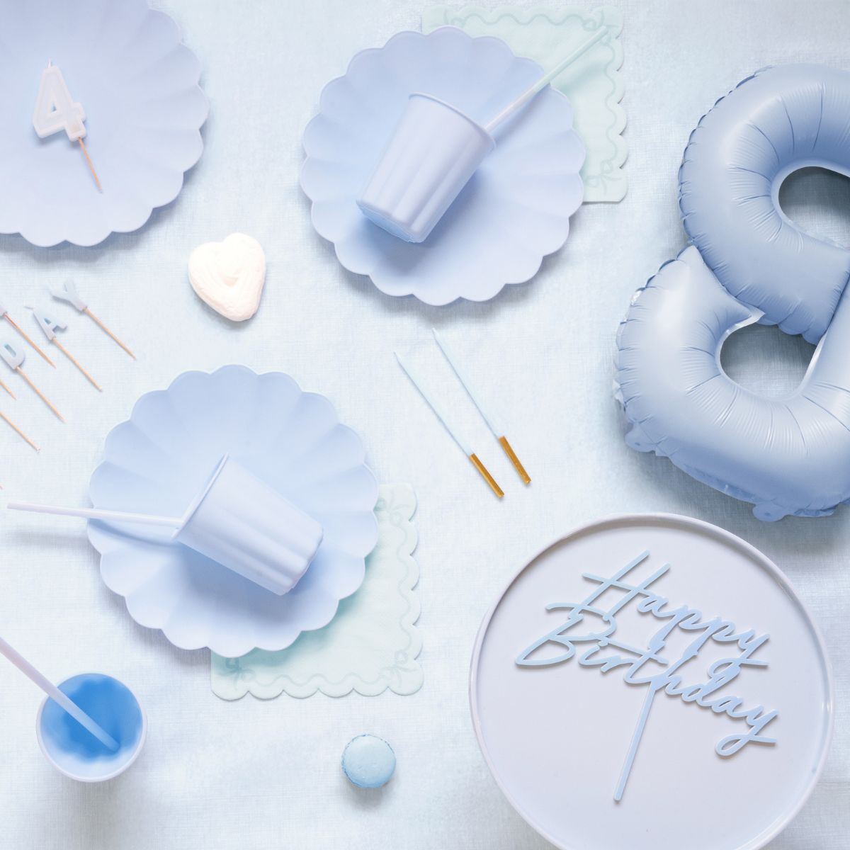 Geburtstagskerzen blau / gold