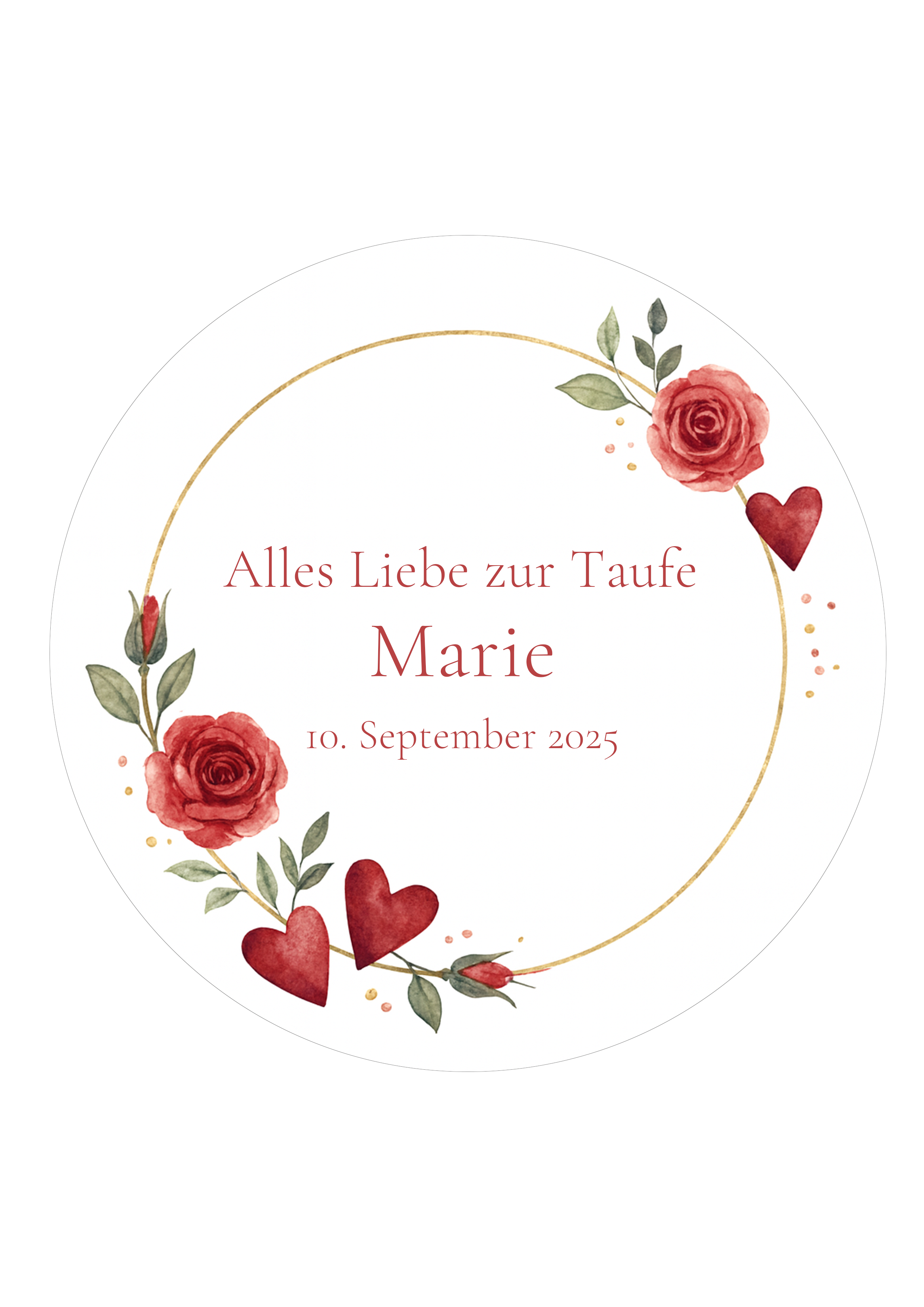 personalisierter Tortenaufleger Taufe 