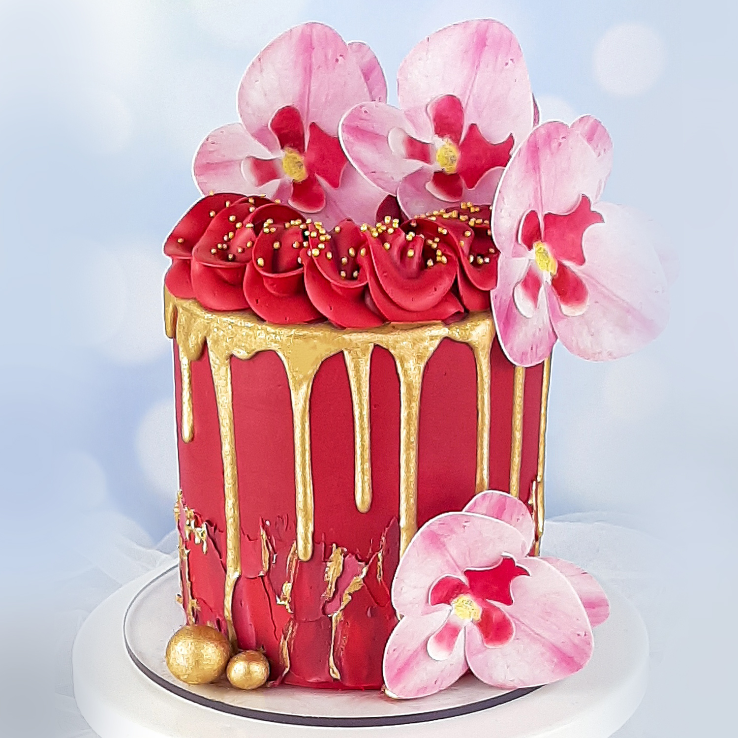 Blumen Orchidee rosa Oblate | 10 Stk.