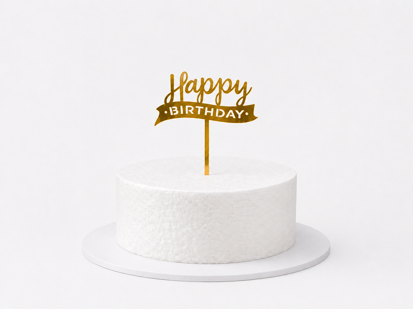 Cake Topper Happy Birthday  gold T2