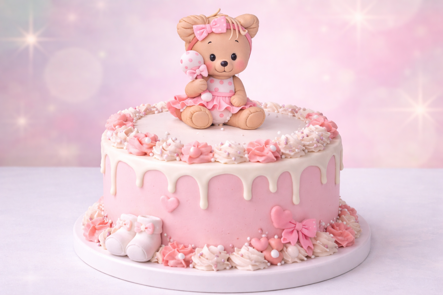 Caketopper Bärchen aus Fondant handgemacht – 9 cm Tortendeko zum Reinstecken