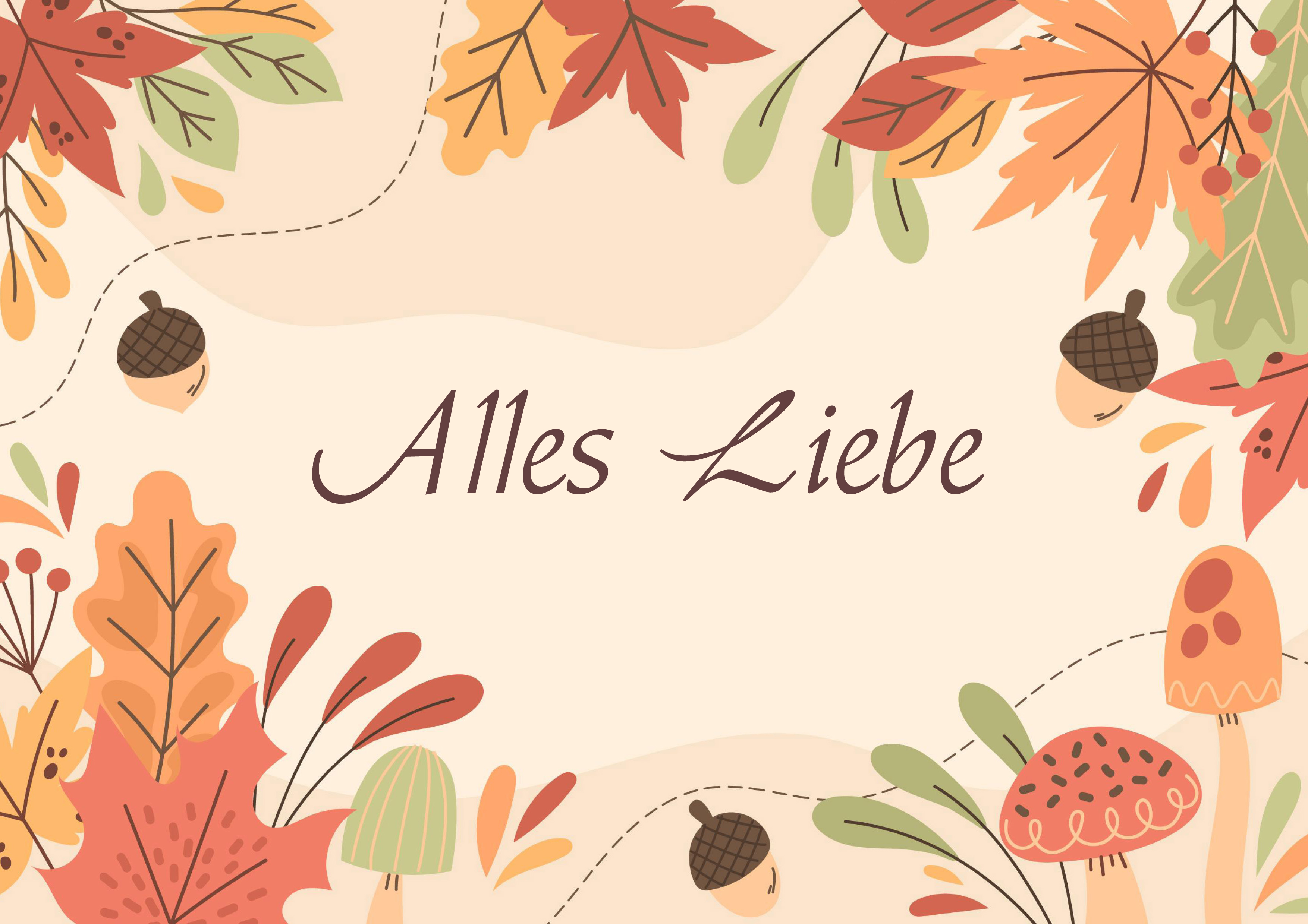 Rouladendekor Herbst "Alles Liebe"