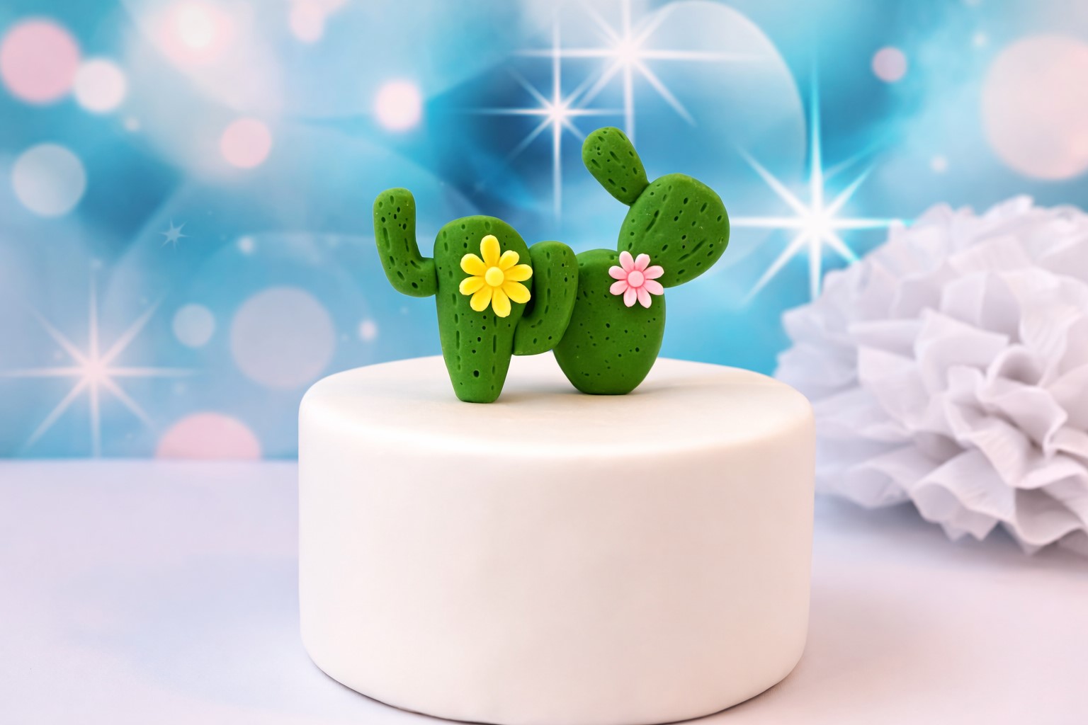 Zuckerfigur 2er Set Kaktus mit Blüte