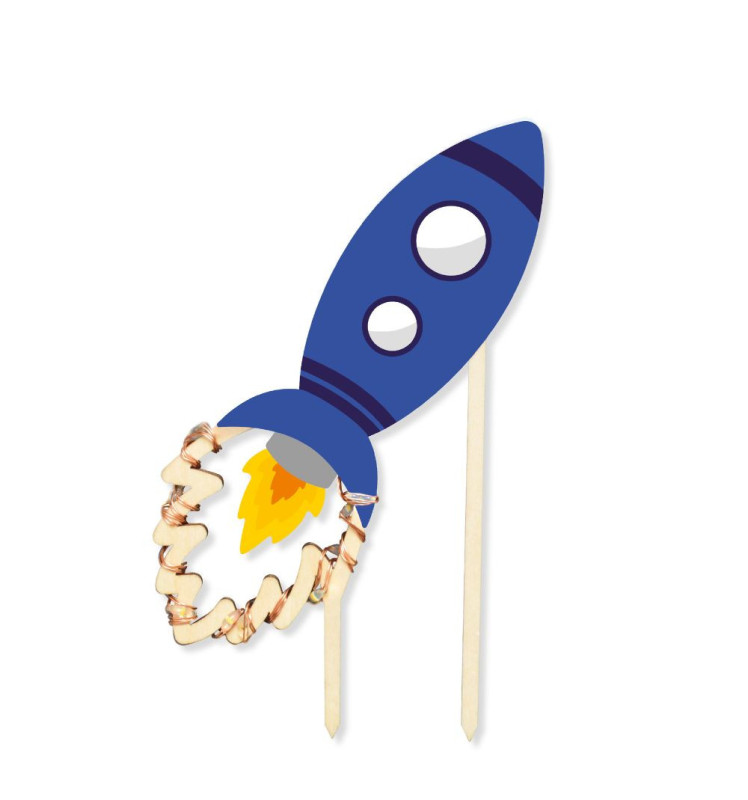 LED Cake Topper „Rakete“ – mit Licht