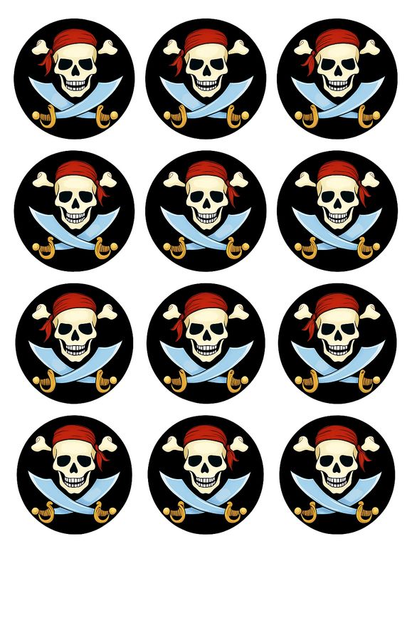 Cupcake Aufleger Pirat – essbare Oblate, einfach ausschneiden und auflegen (R815)