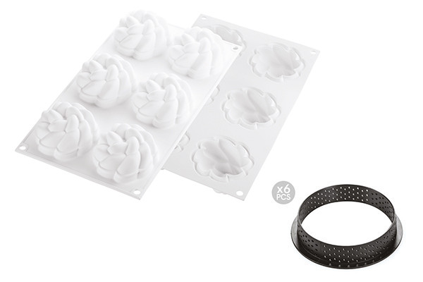 Silikomart Kit Tarte Ring Fleur Ø 80 mm