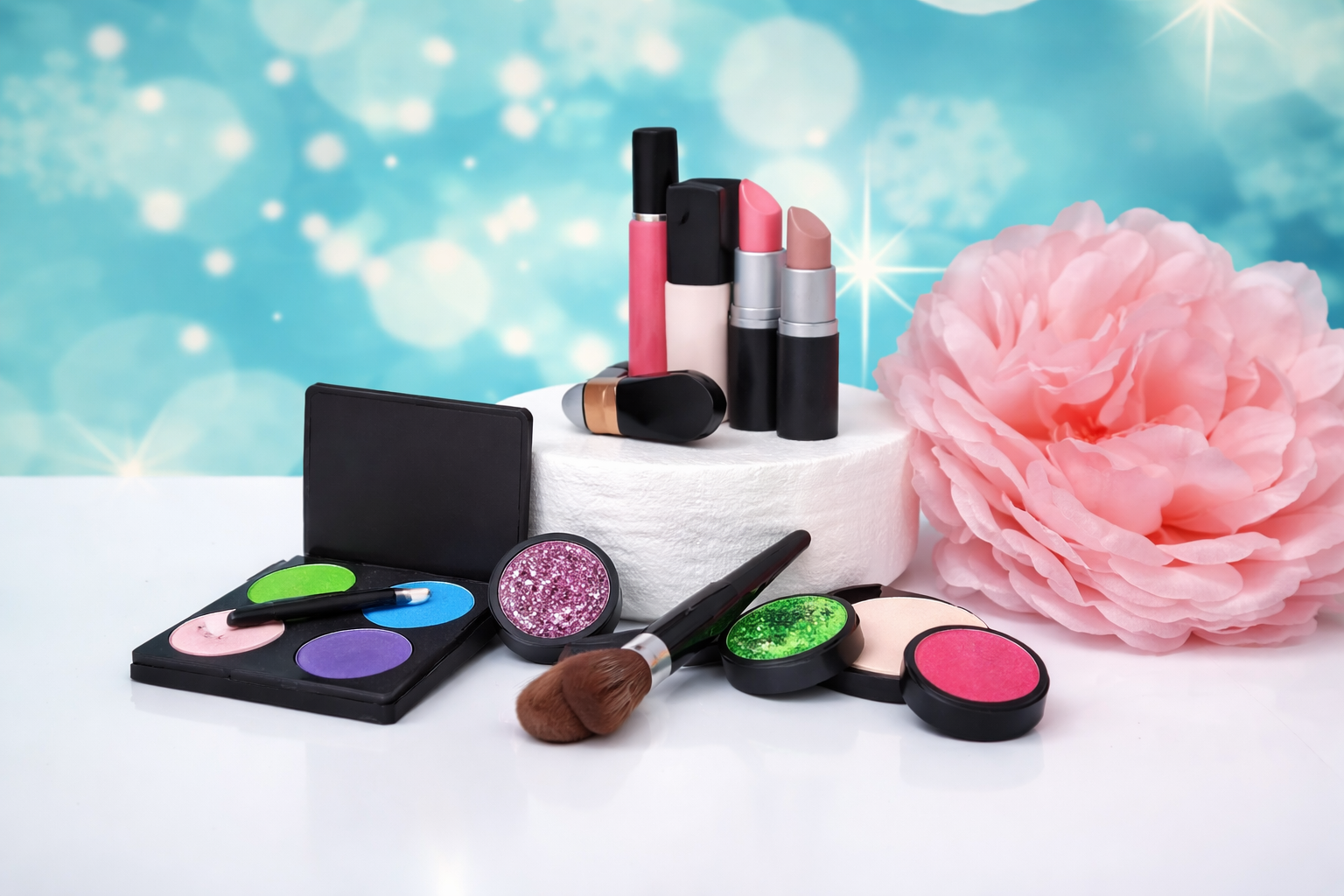 Make-up Schminkset – 14-teilig | Cake Topper aus Zuckerpaste