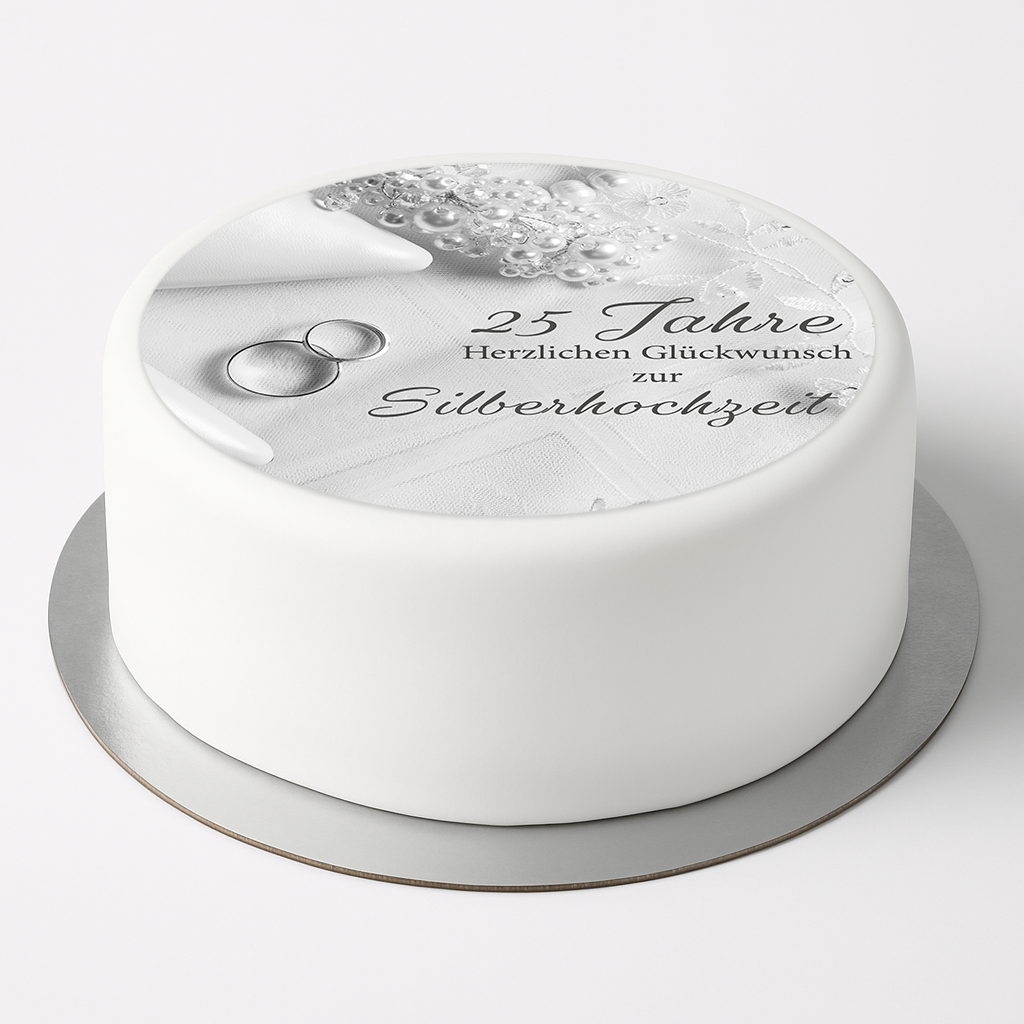 Tortenaufleger Silberhochzeit