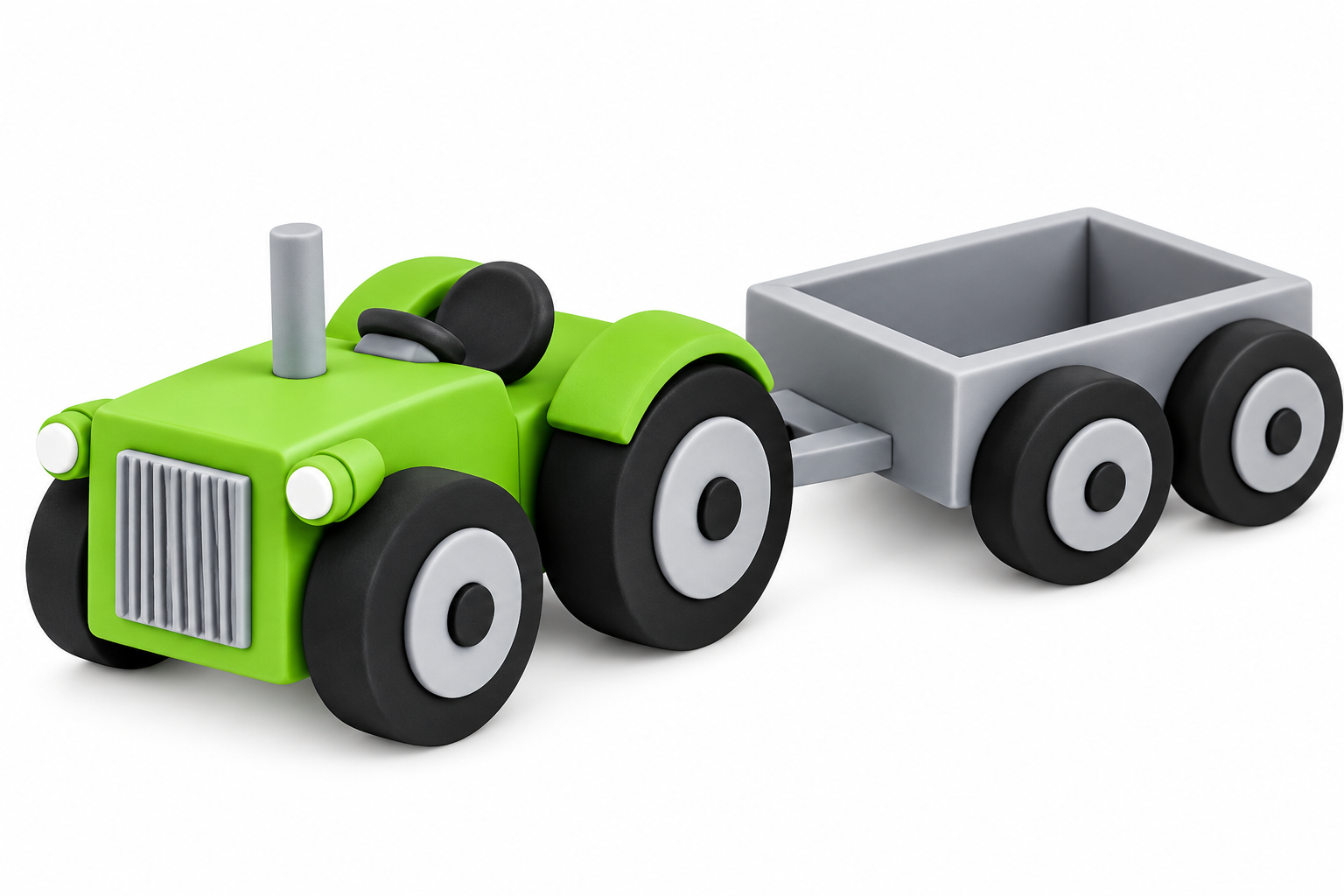 Tortenfigur Traktor mit Hänger grün