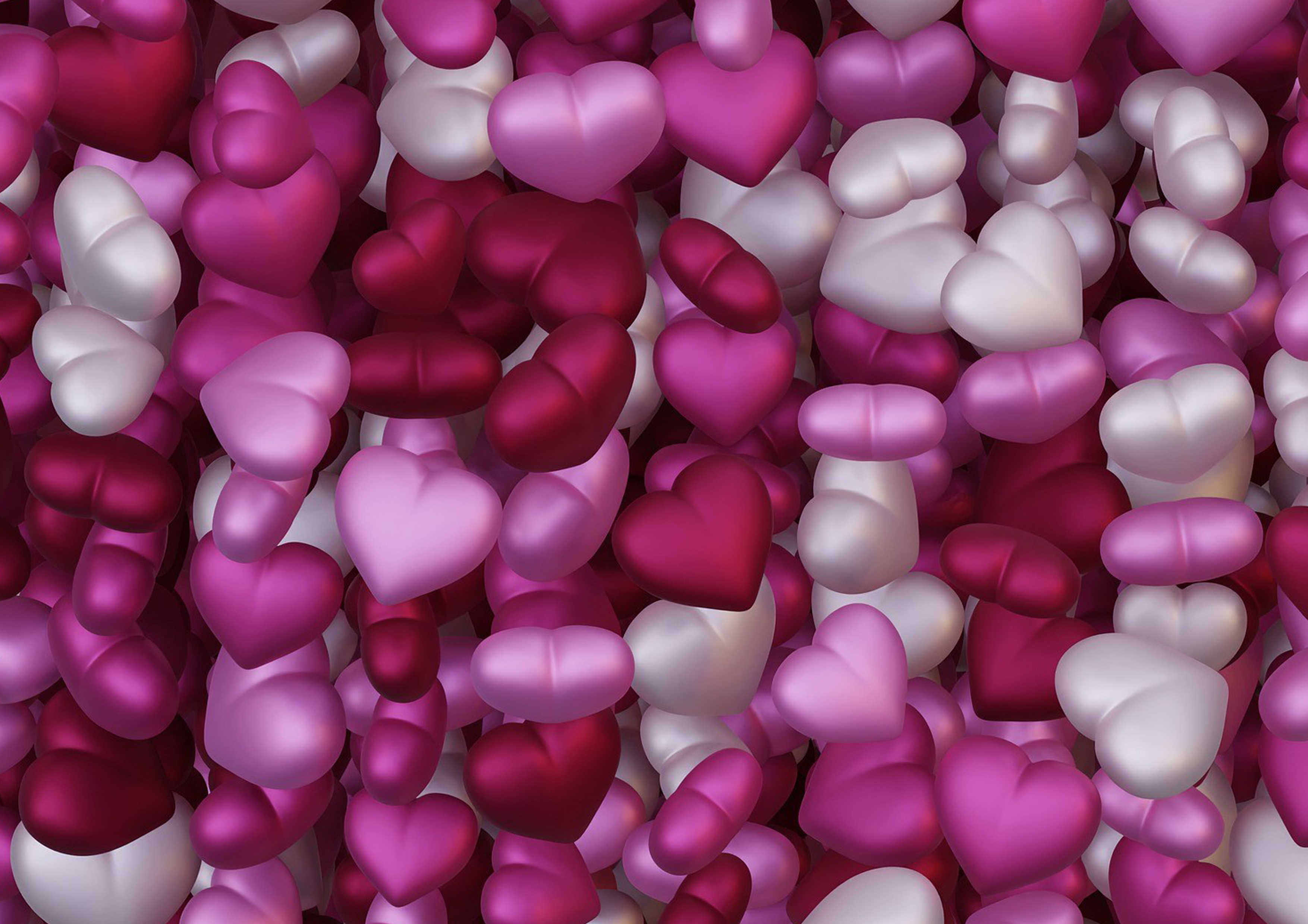 Deko Fondant rosa Herzen