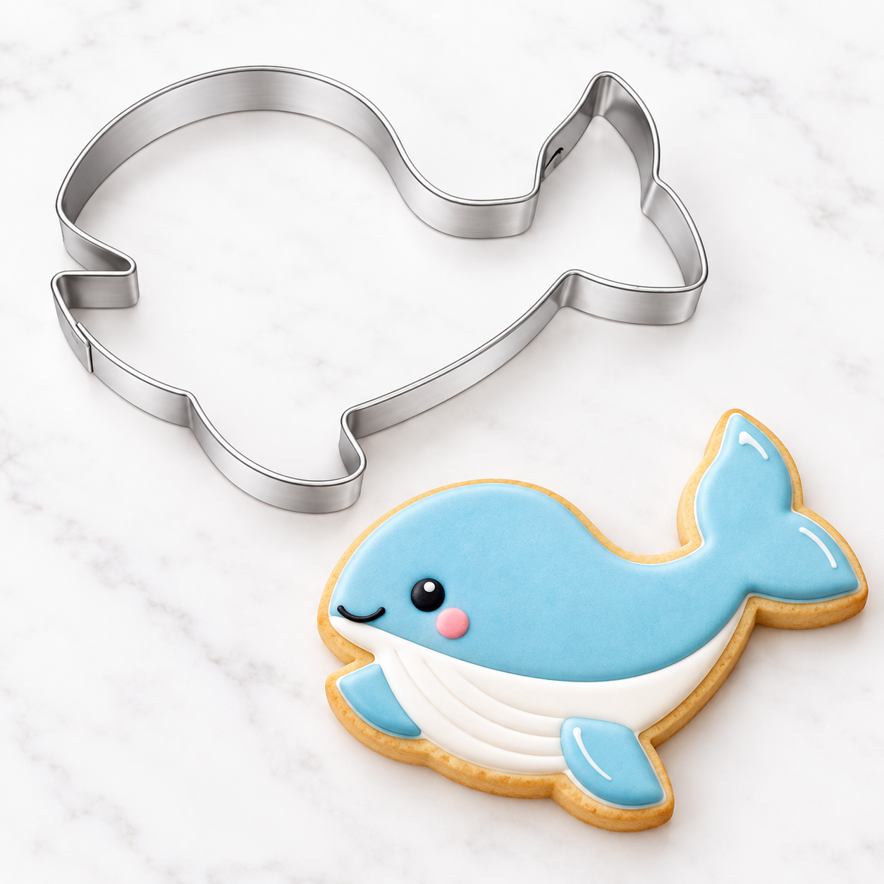 Keksausstecher Wal 7,5 cm – Metall Ausstechform für Kekse, Fondant & Marzipan