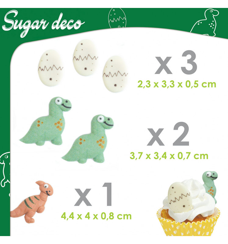 Zuckerdekor Set Dinosaurier | 6 Teile