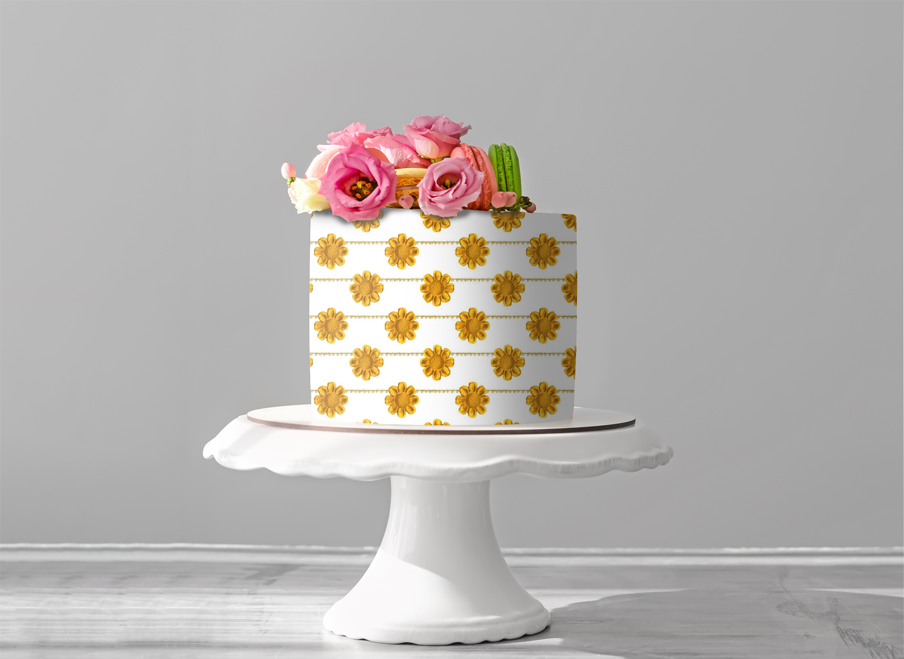 Deko Fondant gelbe Blumen