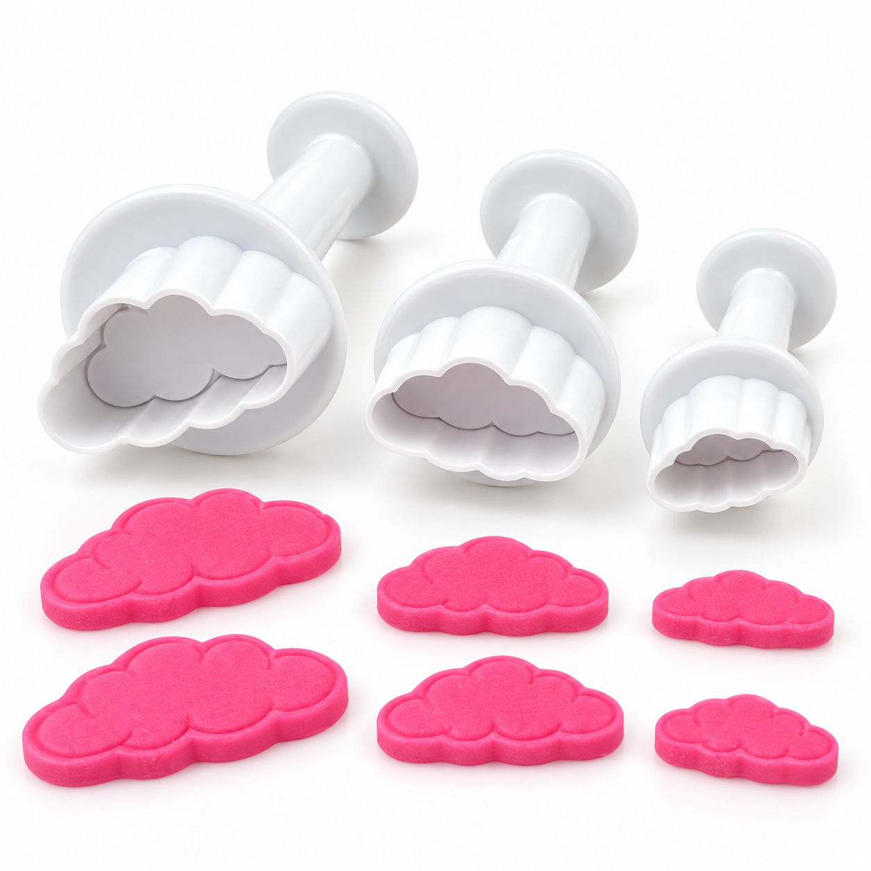 Mini Plunger Wolken Set – 3 Ausstecher für Fondant & Marzipan