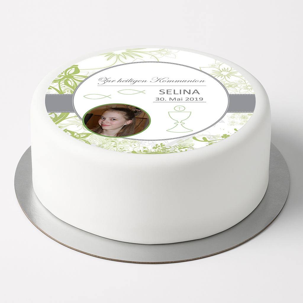 Tortenaufleger „Zur heiligen Kommunion“ mit persönlichem Foto
