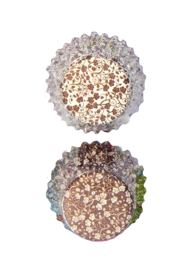 Mini Papierbackförmchen – Braun & Creme (50 Stück)