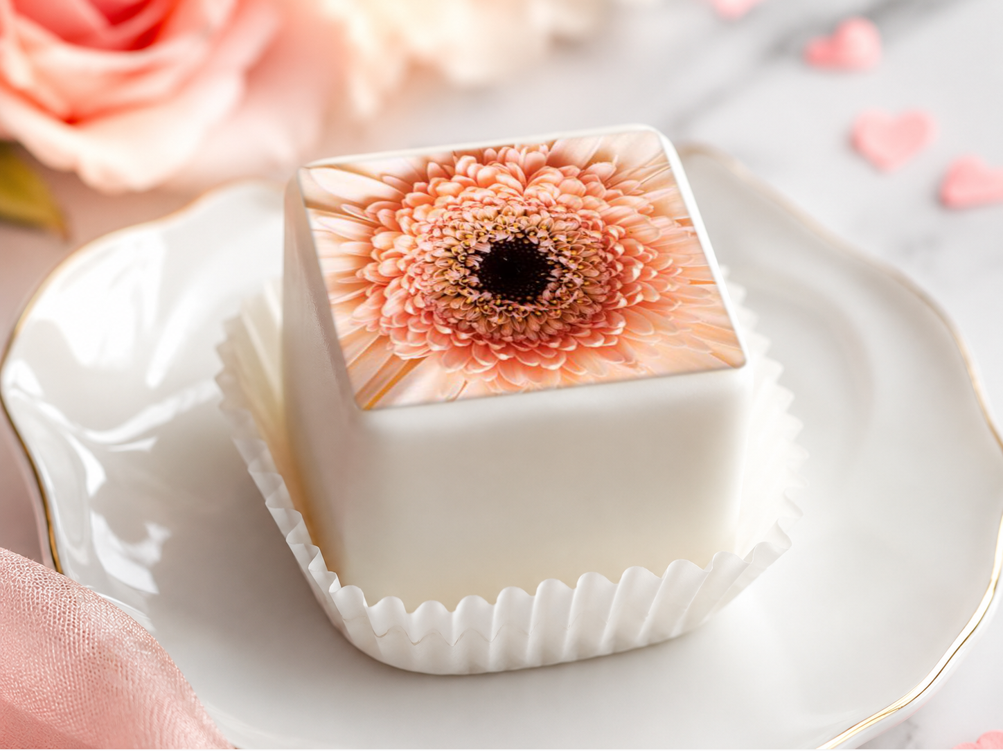 Petit Four & Punschkrapfen Aufleger Blume – ca. 5 cm