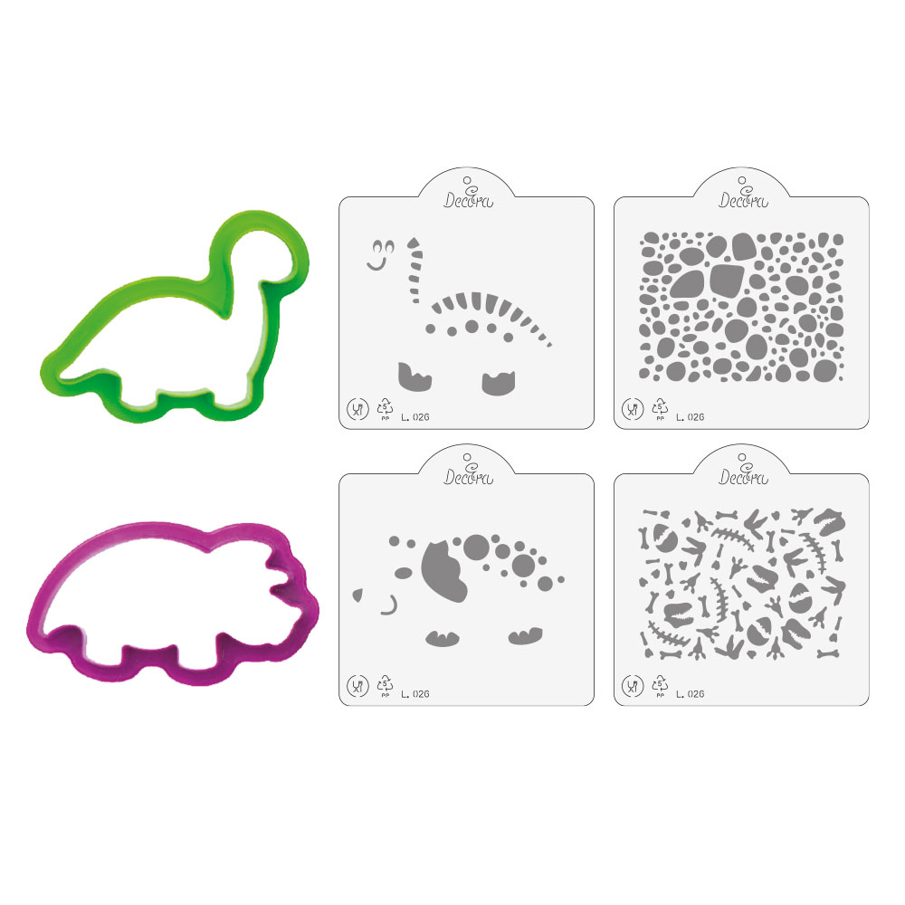 Dino-Ausstecher & Schablonen-Set – 6-teilig