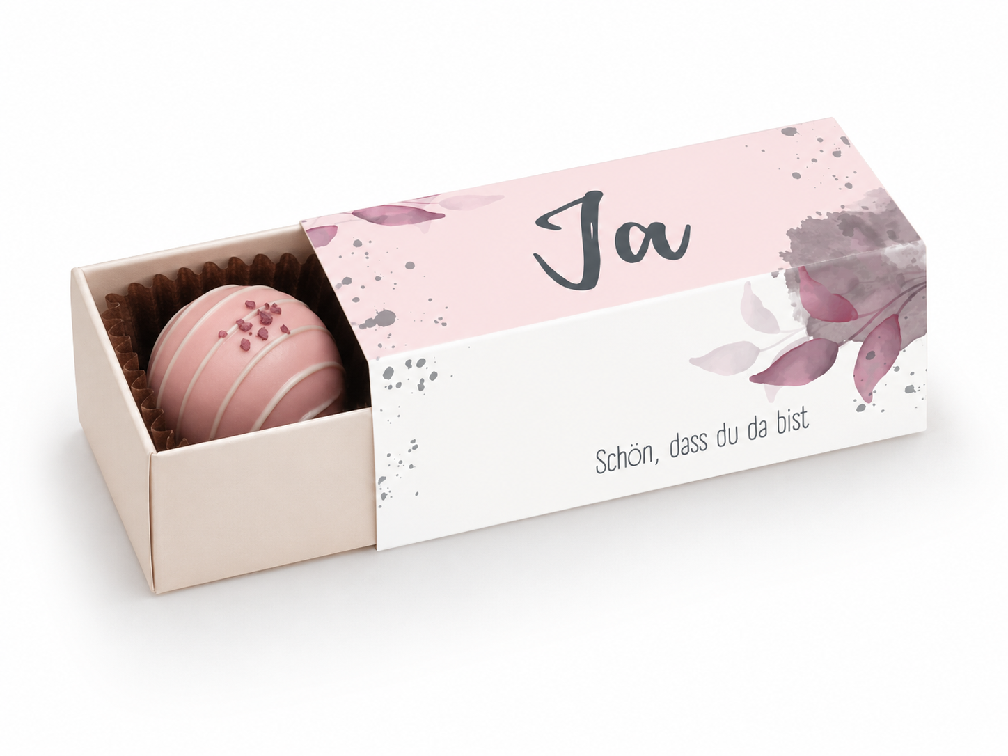Pralinenverpackung „Ja“ – elegante Geschenkverpackung für Pralinen - 3er Set