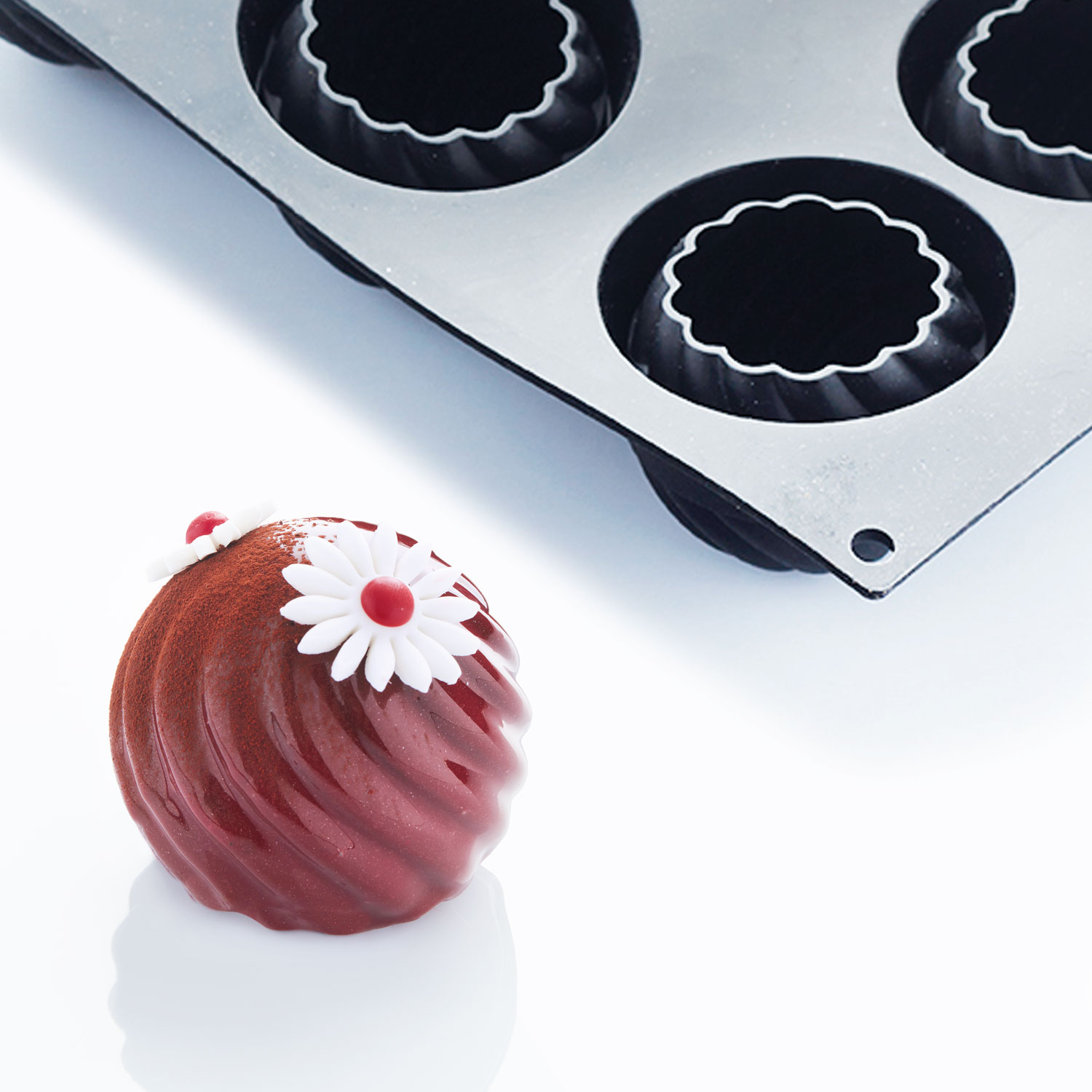 Martellato Twist Silikonform BlackSil – Kugelform gedreht für 6 Monoporzionen
