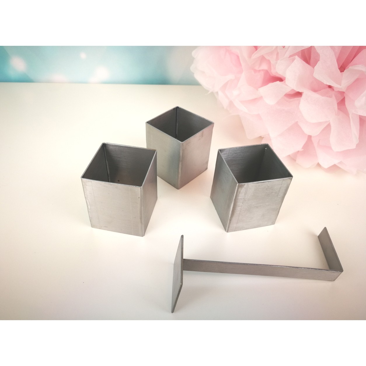 Punschkrapferl- & Petit-Fours-Formen eckig mit Stößel – 3er Set, 3,5 × 3,5 cm