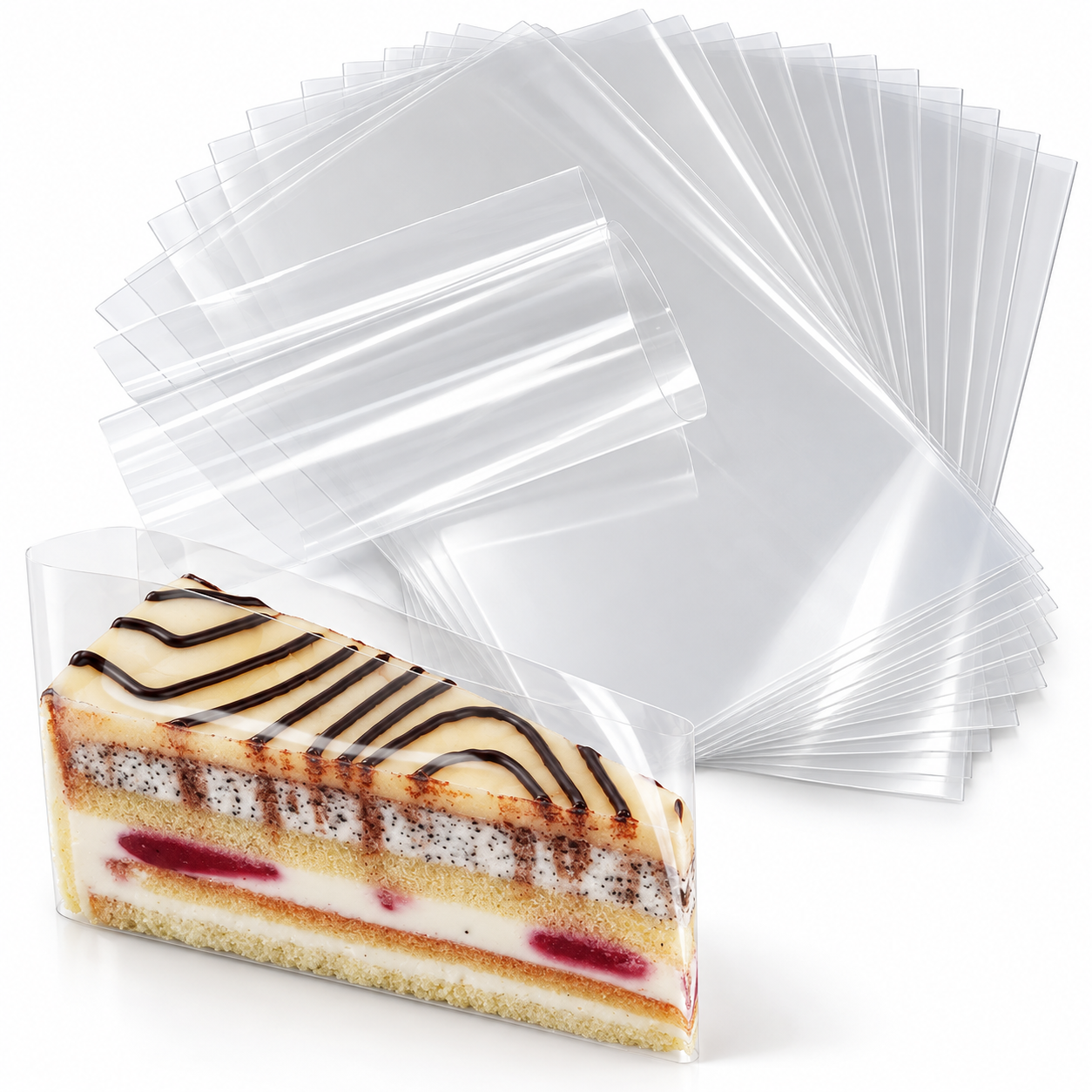 Tortenfolie transparent 180 × 120 mm – 500 Stück