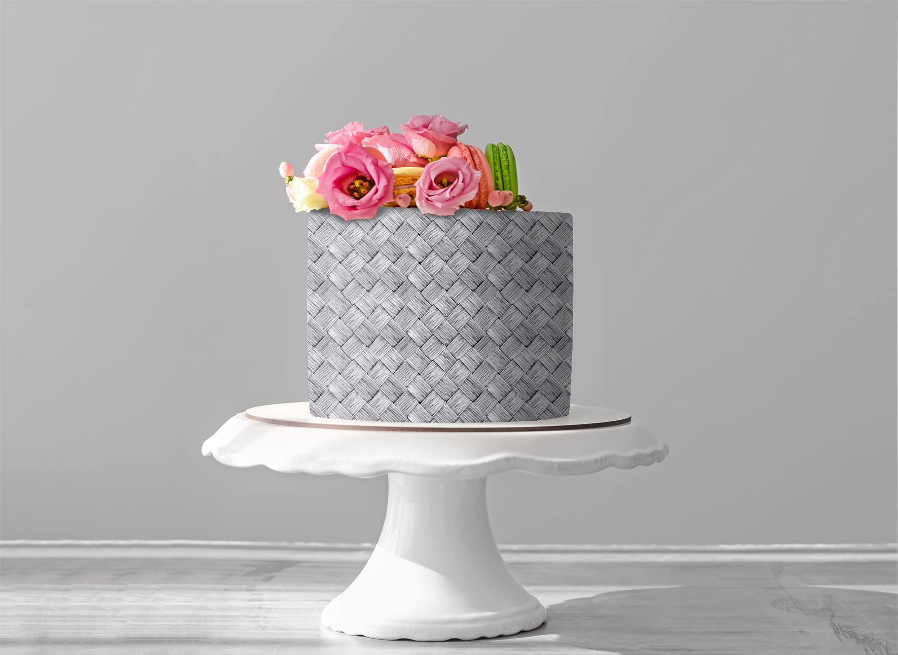 Deko Fondant Geflecht grau
