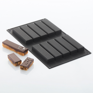 Martellato Wiggle Silikonform BlackSil für 10 Monoporzionen Snack Dessertform