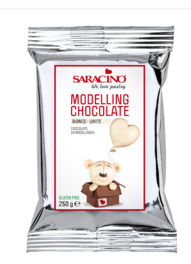 Saracino Modellierschokolade weiß white weiss 250g 