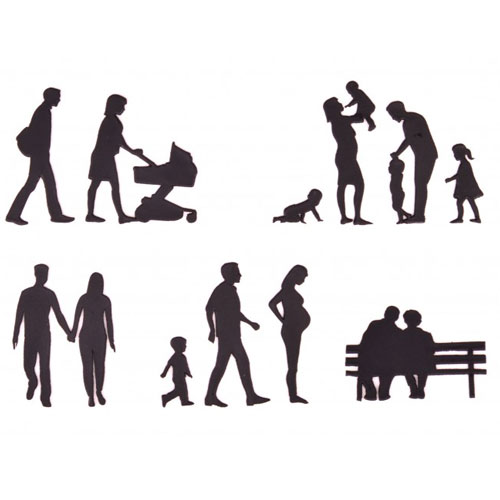 Ausstecherset Familie Silhouette