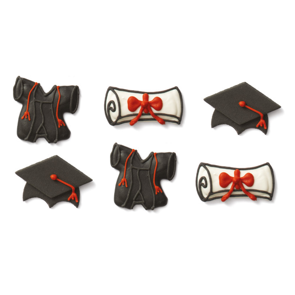 Zuckerdekoration „Matura & Abschluss“ – 6-teiliges Set